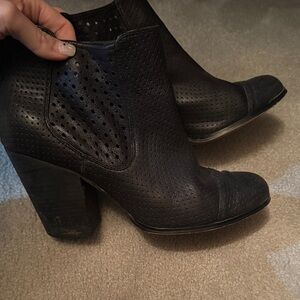 Black Adam Tucker by Me Too Perforated Ankle Boots